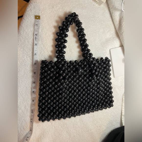 One of a kind black vintage beaded evening bag - Picture 7 of 8